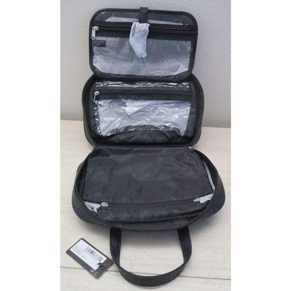 Guess E8172966 Unisex Black "G" Embossed Bisbee Travel Dual Handle Cosmetic Bag - Picture 5 of 9